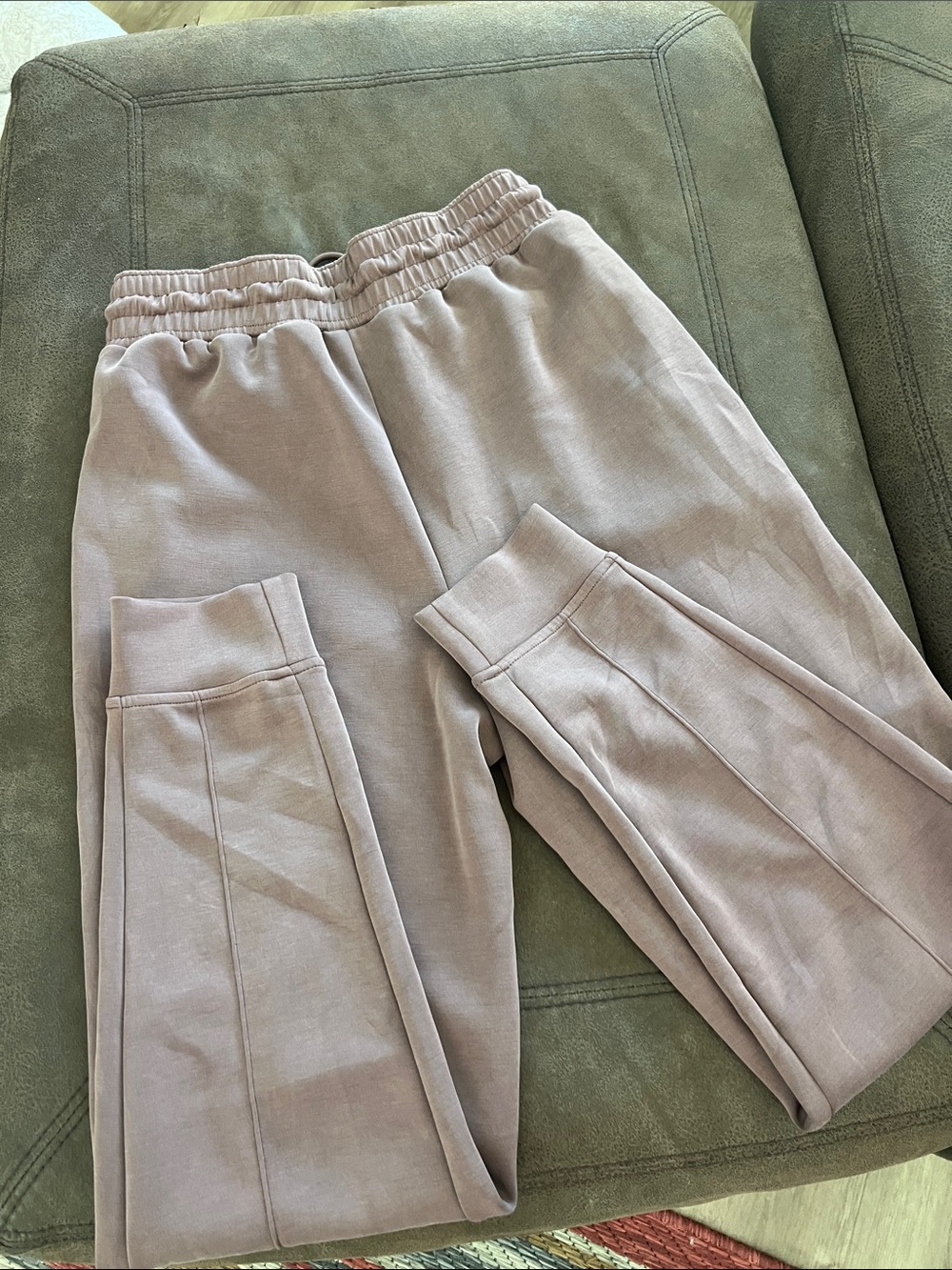 Unisex Taupe Drawstring Jogger Pants, size S, no holes or stains - Picture 2 of 3